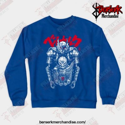 Berserk Swordsman And The Hawk - Black Crewneck Sweatshirt Blue / S