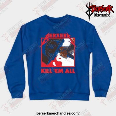Best Berserk Metal Crewneck Sweatshirt Blue / S