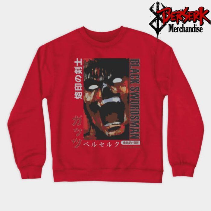 Black Swordsman Berserk Sweatshirt Red / S