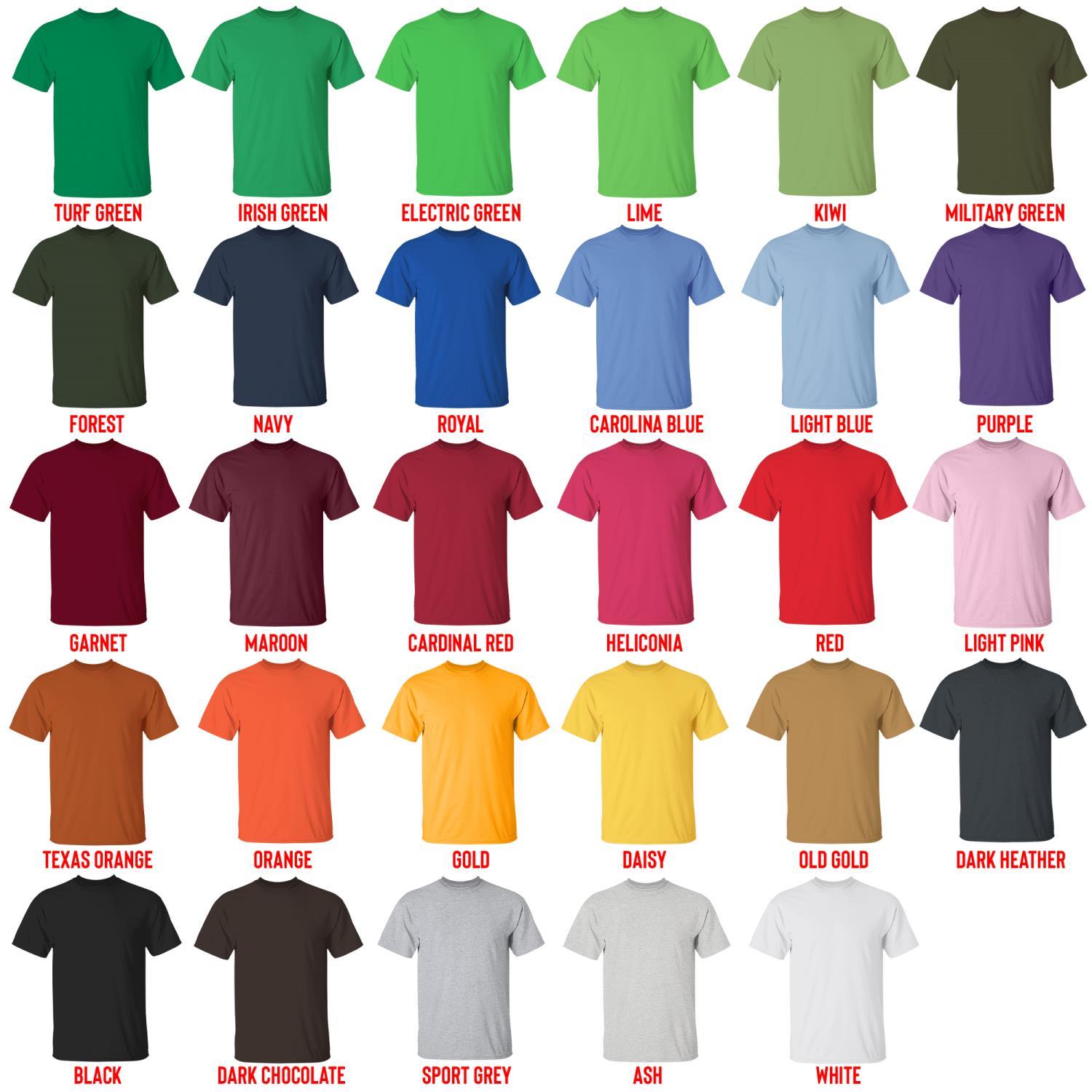 t shirt color chart - Berserk Merchandise Store