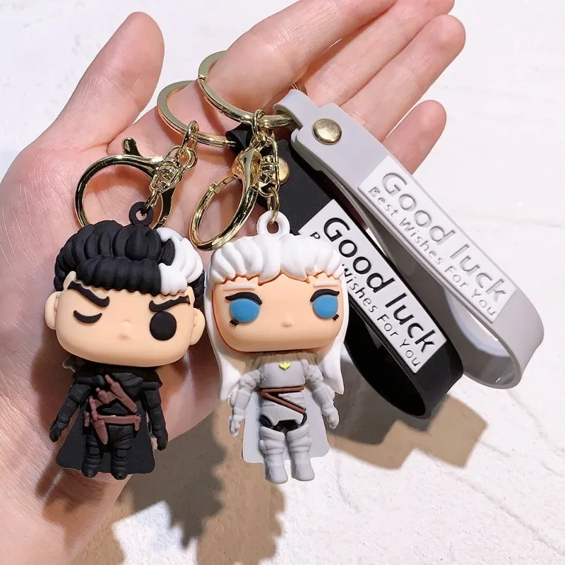 kf Sab8429d7366d40b0ba15ece81ba5746dU Anime Berserk Keychain Guts Griffith Cute Doll Figure Keyring Pendent Car Key Chain Accessory Toys Gift - Berserk Merchandise Store