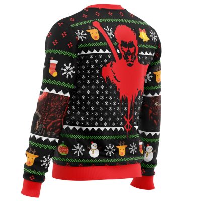 Guts Santa Claus Berzerk men sweatshirt SIDE BACK mockup - Berserk Merchandise