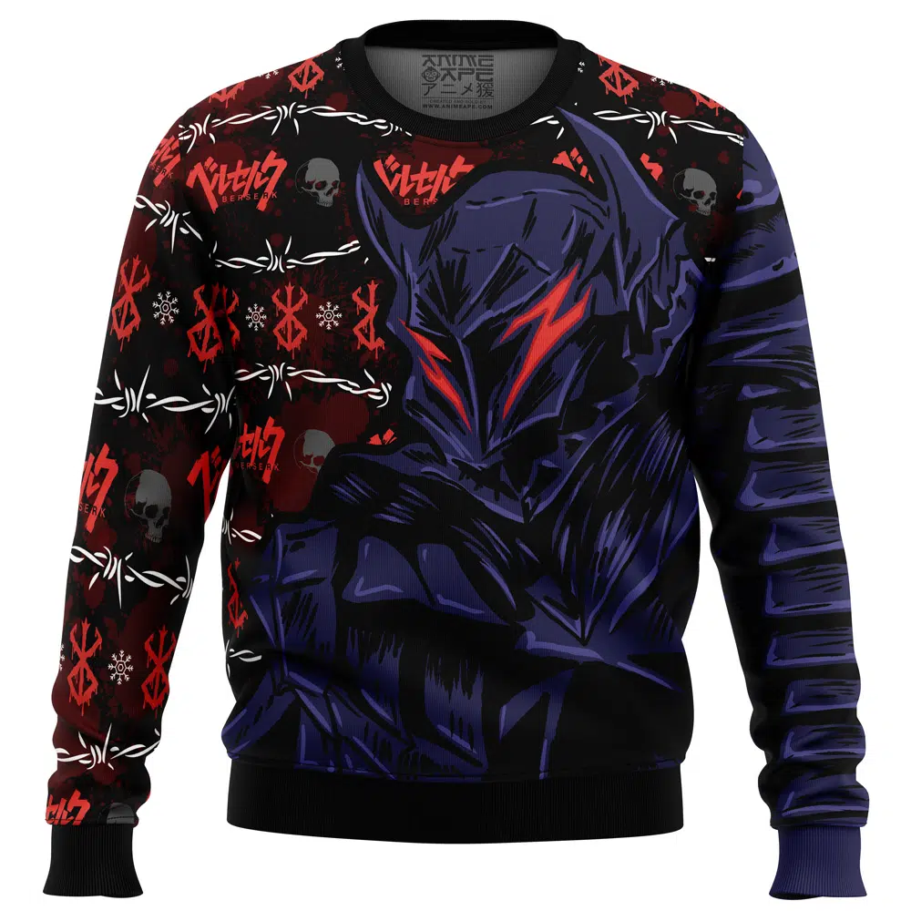 Struggler Berserk Ugly Christmas Sweater FRONT mockup - Berserk Merchandise